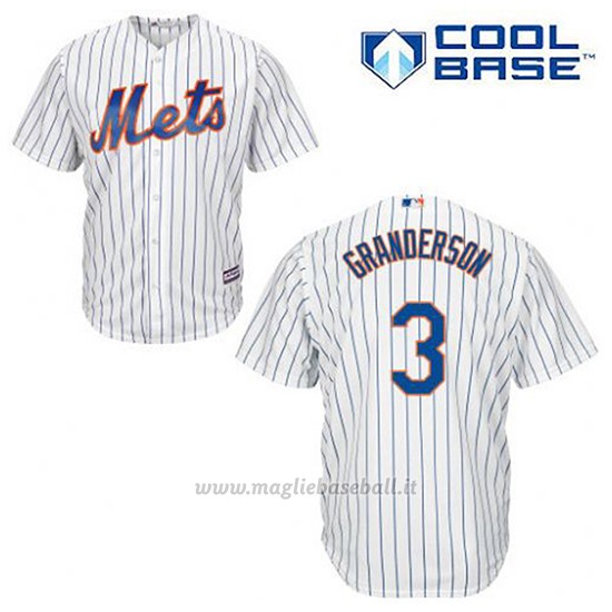 Maglia Baseball Uomo New York Mets Curtis Granderson 3 Bianco 1ªCool Base